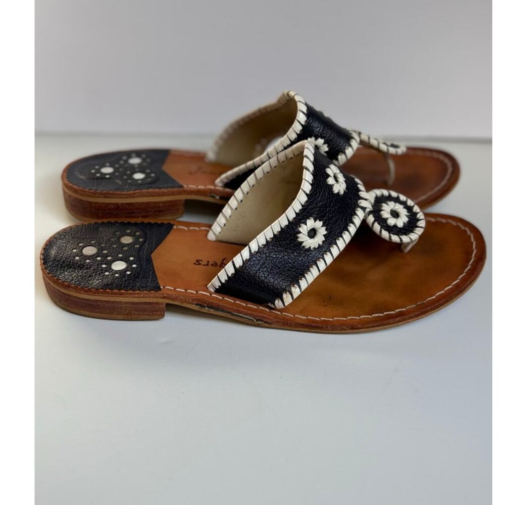 Jack Rogers Original Jacks Sandal Navy Blue & White Women's size 9
